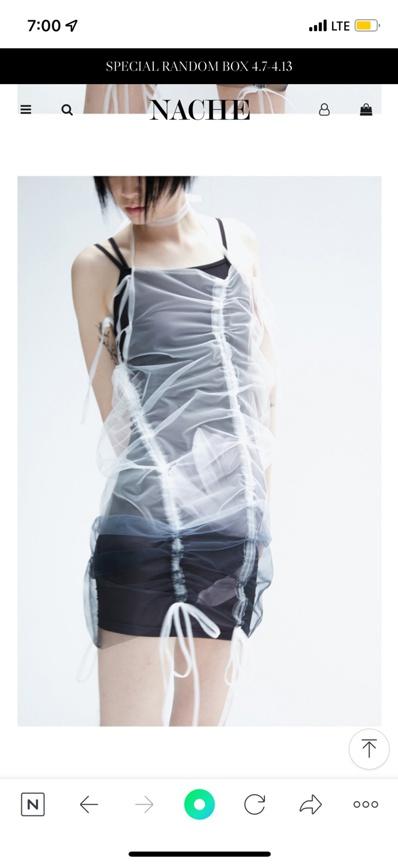 나체 시스루 원피스 set (PAINTED DRESS ) 블랙