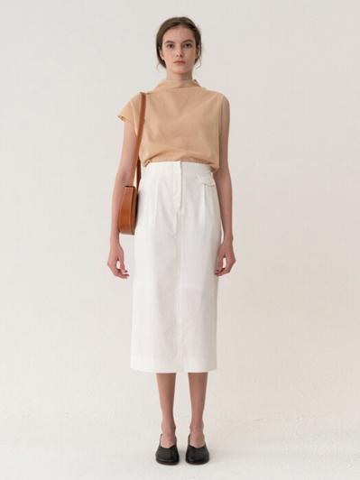 킨더살몬 스커트 Original H-line Skirt White