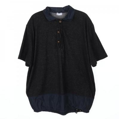 Kolor Beacon Nylon Knit Collar Short-Sleeved - Black (2) 컬러 비컨 니트 카라티