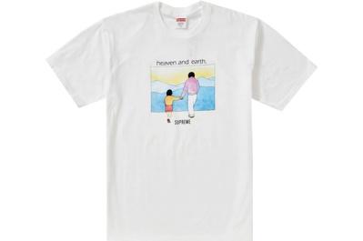 슈프림 천국과 지구 티셔츠 라지