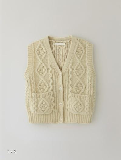 낫띵리튼 니트 베스트 county cable knit vest 