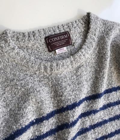 CONFIRM stripe pattern cloudy knit