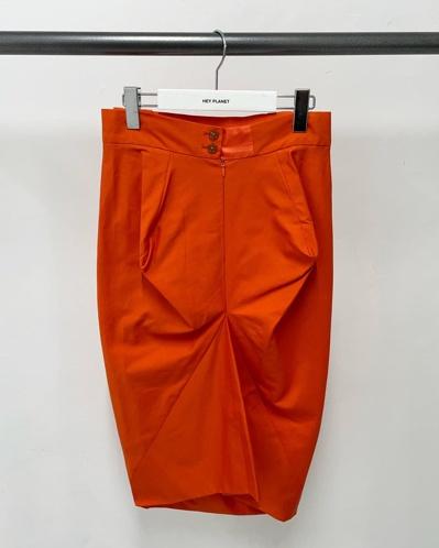 Vivien Westwood shirring orange skirt