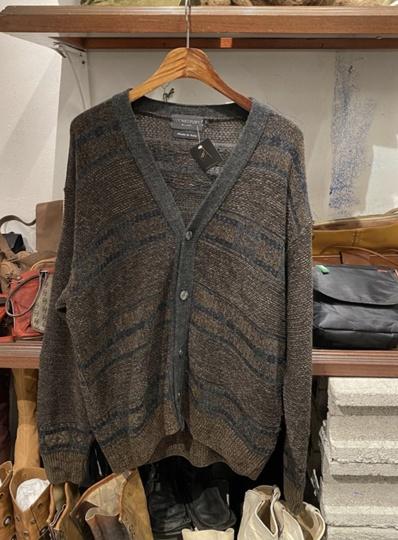 Brown melange knitted cardigan