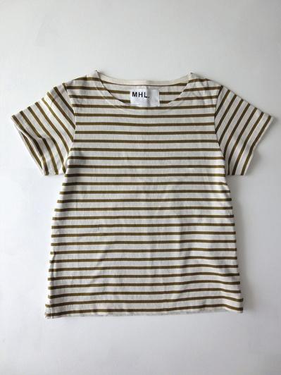 MHL. - dry stripe t shirt ( 2,olive yellow )