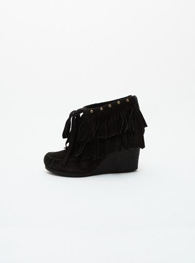 ANNA SUI stud fringe ankle boots