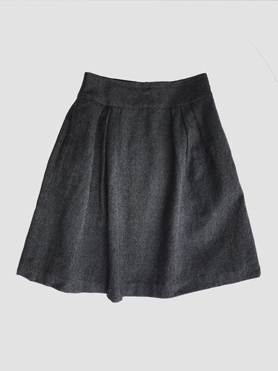 margaret howell - wool midi skirt ( 1,charcoal )