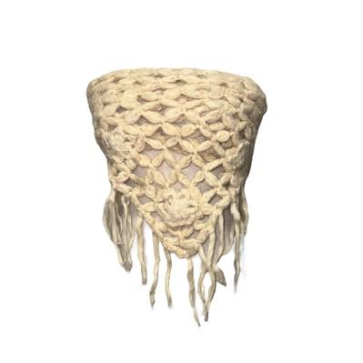 Ivory crochet grunge shawl