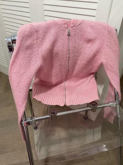 courreges wool pink hoodie 