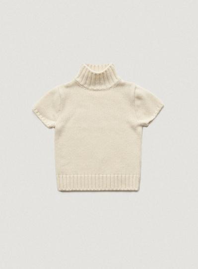Ivory Half Turtleneck Knit Sweater