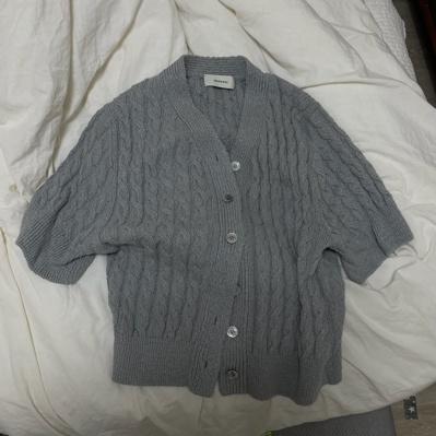 cable cotton knit cardigan