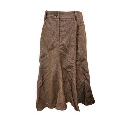 Brown weston stud detail long skirt