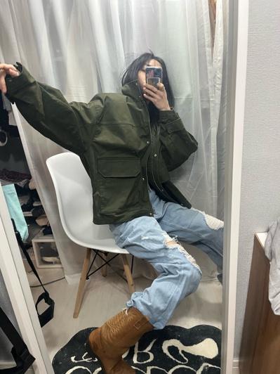calvin klein jeans 여성 오버핏 야상 자켓