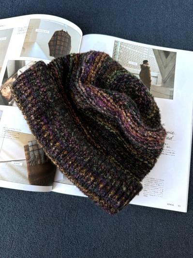 Wool silk bucket knit beanie