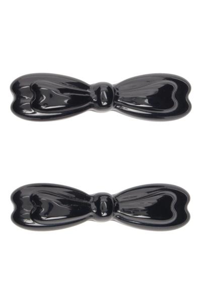 Black YVMIN Edition Bow Hair Clip Set