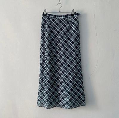 Vintage blue check skirt