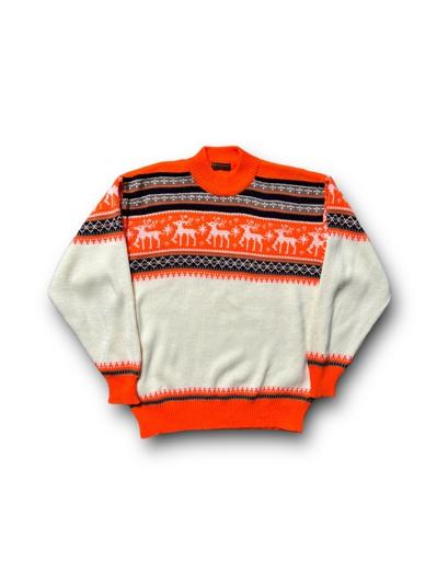 [XL] Nordic orange knit 노르딕 패턴 니트