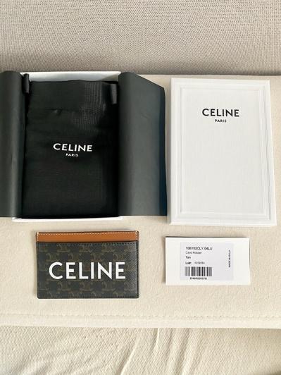(새상품급) 셀린느 트리오페 로고 카드지갑 카드홀더