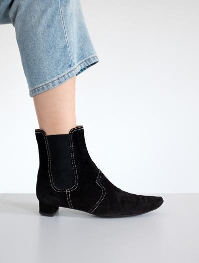 Tod's Suede Grosgrain Trim Ankle Boots 
