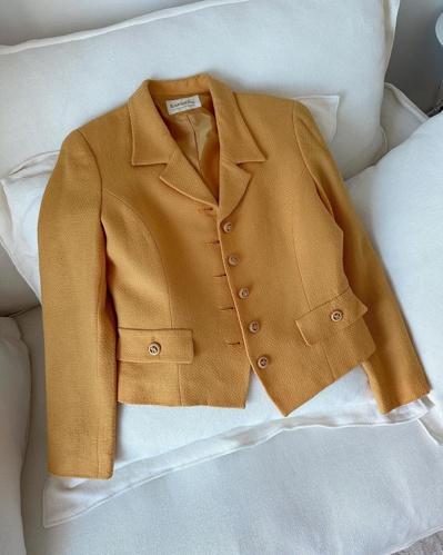 yellow tweed jk 트위드 자켓