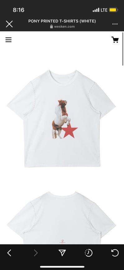 wesken pony printed t-shirt 1size