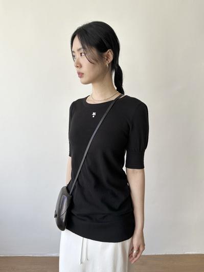 COURREGES 21 HALF SLEEVES KNIT TOP 