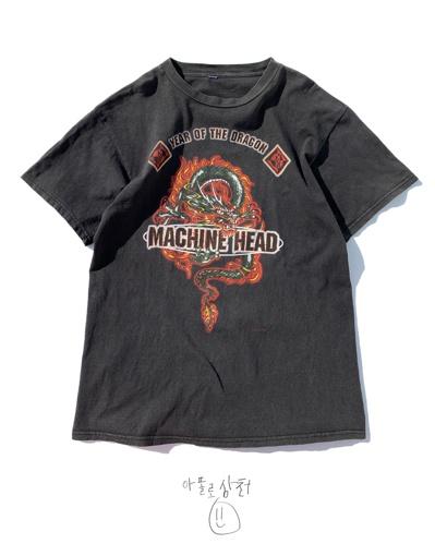 Vintage Authentic 100% Rock Band Machine Head Year Of The Dragon Tour T-Shirts Blue Grape 2000년 제작 