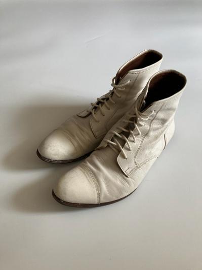 White Leather Boots : 270