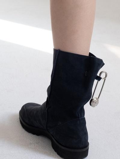 Gianni Versace Suede Medusa Safety Pin Boots 