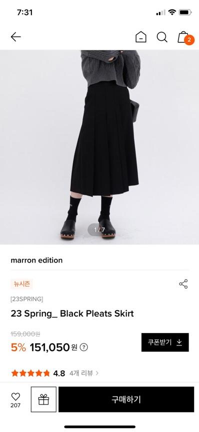 Black pleats skirt