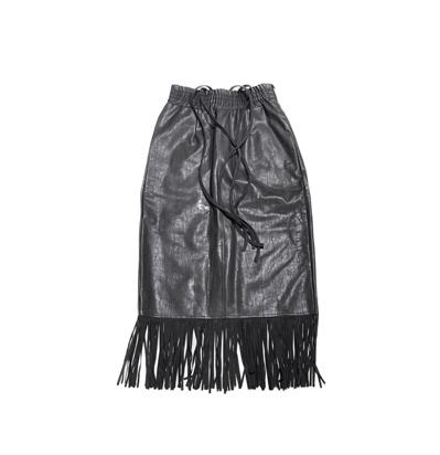 gimmetheyoung tassel leather skirt