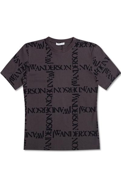 (정품/새상품) 앤더슨 여성 브라운 로고 오버사이즈 티셔츠 90%