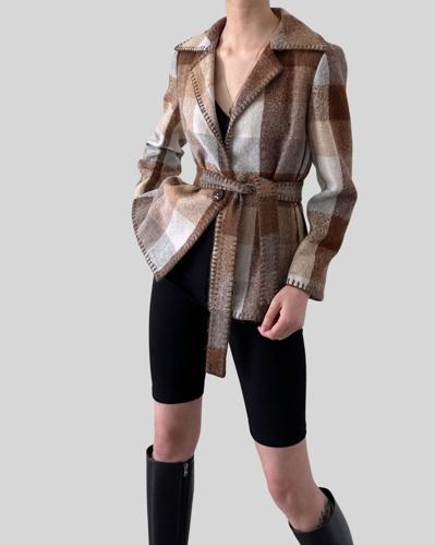 (OTHER)handmade check wool jacket