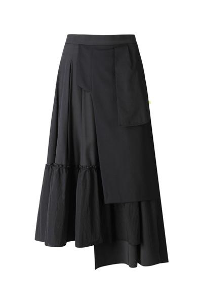 Fluid Shirring Skirt (Black)
