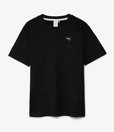 (정품/새상품) 아미 X 퓨마 콜라보 남성 블랙 티셔츠