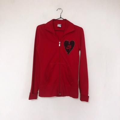 Vintage 💿 NIKE red heart hood zip up