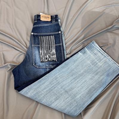 [xxs] 발렌시아가 Blue 50/50 Spliced Logo Jeans