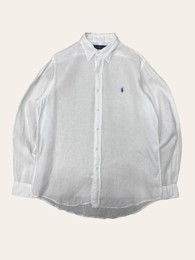 Polo ralph lauren ocean wash linen white shirt M
