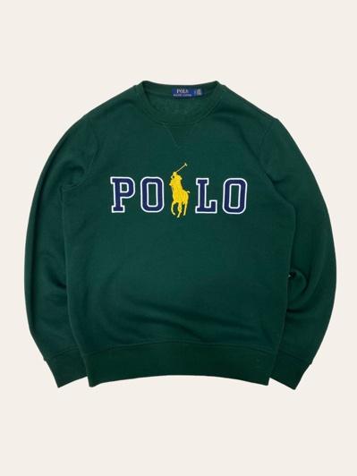 Polo ralph lauren deep green spell out sweatshirt S