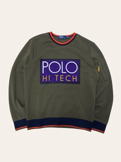 Polo ralph lauren khaki hi tech logo sweatshirt S
